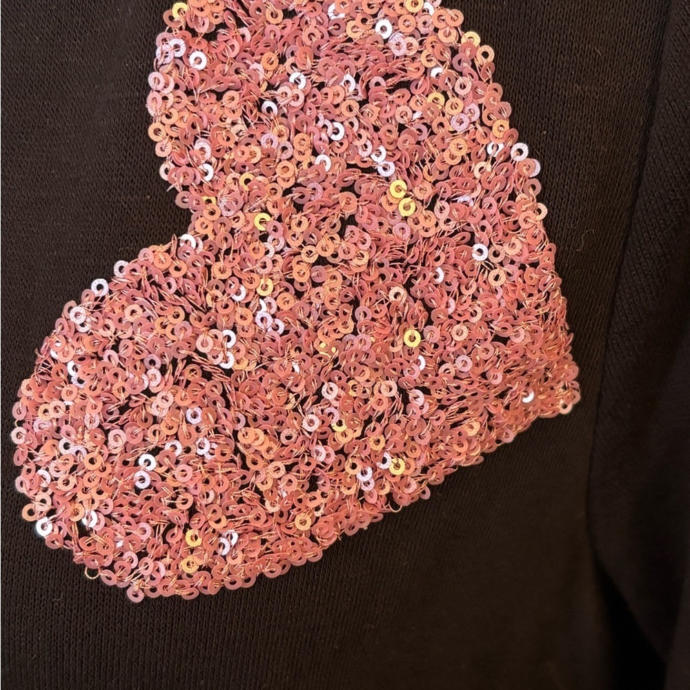 NEW INC Plus Size Sequin-Heart Black Sweatshirt 0X - Picture 2 of 12